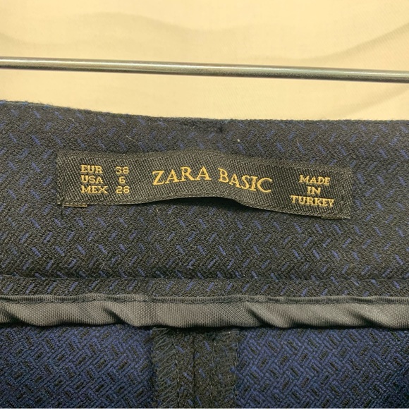 Zara black/blue cropped pants. - Picture 3 of 3